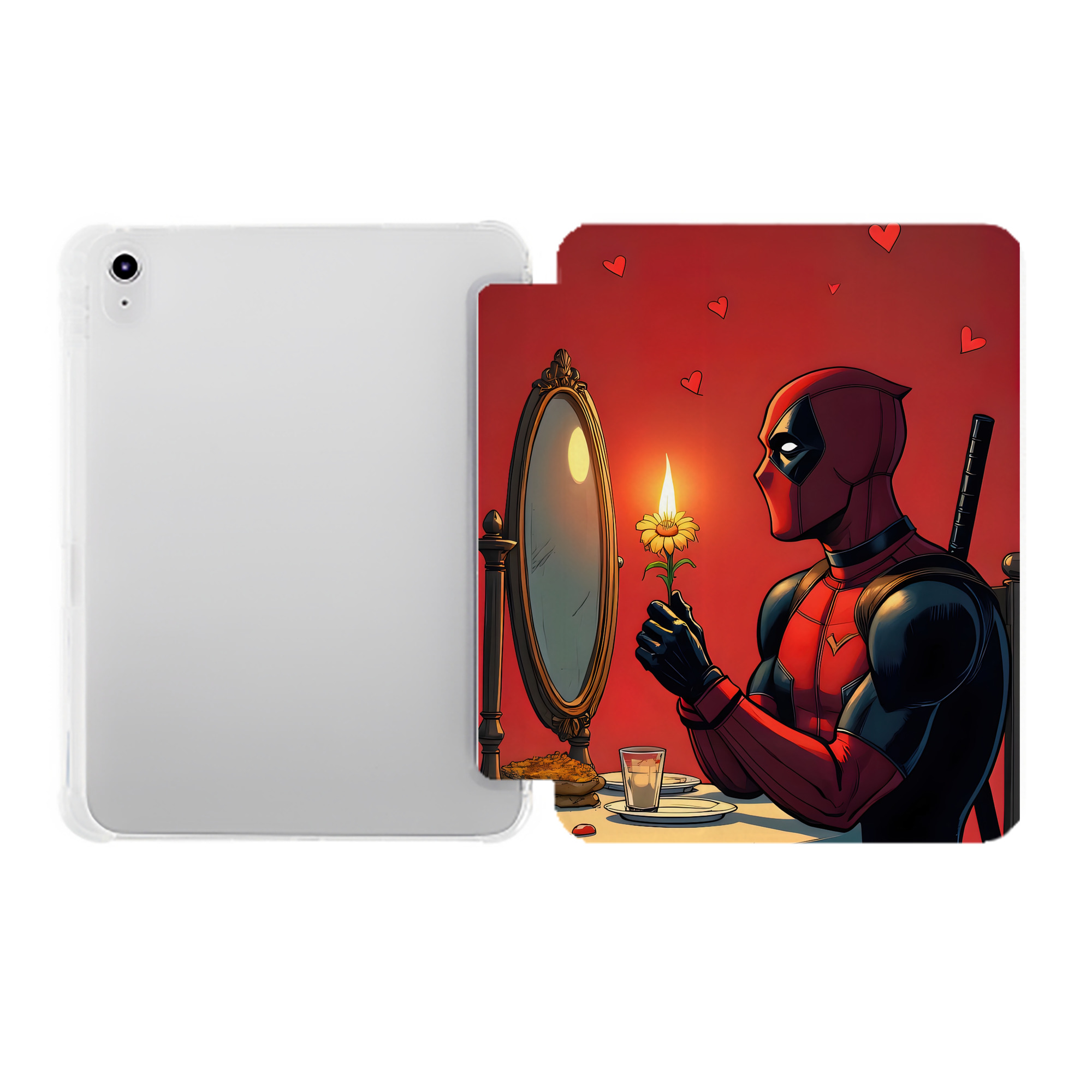 （画像用） Deadpool デッドプール IPad ケース ペン収納付き 三つ折りスタンド PUレザー×シリコン 対応機種9.5/10.5/10.9インチ